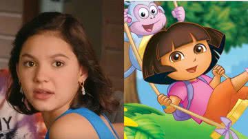 Samatha Lorraine e a personagem Dora - Reprodução/Netflix/Nickelodeon