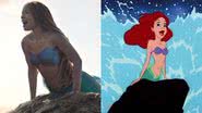Cena da animação e do live-action de 'A Pequena Sereia' - Reprodução/ Disney