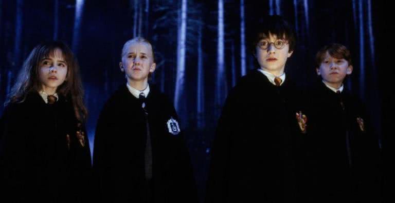Cena de Hermione, Draco, Harry e Rony em Harry Potter e a Pedra Filosofal (2001) - Divulgação/Warner Bros. Pictures