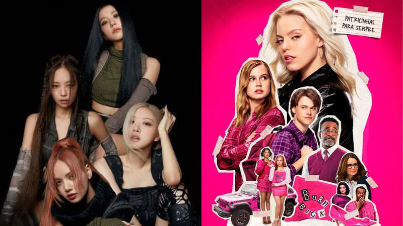 Membros do BLACKPINK e pôster de "Meninas Malvadas: O Musical" - Reprodução/ YG Entertainment/ Paramount Pictures