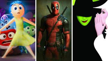 Imagens de 'Divertida Mente 2', 'Deadpool 3' e 'Wicked' - Divulgação/Disney-Pixar/Marvel Studios/Universal Pictures