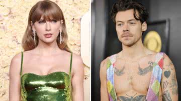 Taylor Swift no Globo de Ouro 2024 e Harry Styles no GRAMMY 2023 - Amy Sussman/Neilson Barnard/Getty Images