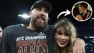 Taylor Swift e Travis Kelce em jogo dos Chiefs e cena do casal protagonista de HSM - Patrick Smith/Getty Images/Vivulgação/Disney