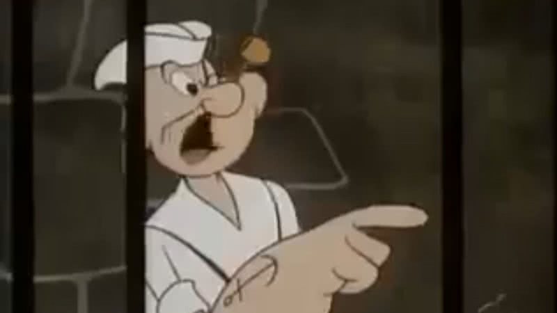 Imagem do personagem Popeye no episódio 'Quem É Quem' - Reprodução/YouTube/Desenhos Animados