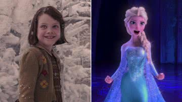 Cena de 'As Crônicas de Nárnia: O Leão, a Feiticeira e o Guarda-Roupa' (2005) e 'Frozen: Uma Aventura Congelante' (2013) - Reprodução/Disney