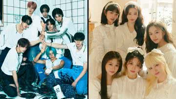 Stray Kids em concept photo para o 8th Mini Album "ROCK-STAR" e IVE em concept photo - Divulgação/JYP Entertainment/Starship Entertainment