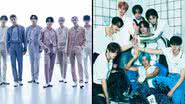 BTS em concept photo para o álbum 'Proof' e Stray Kids em concept photo para o álbum 'Rock-Star' - Divulgação/BigHit Music/JYP Entertainment