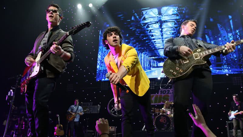 Jonas Brothers durante o KIIS FM's Jingle Ball 2012 - Christopher Polk/Getty Images