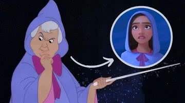 Fada Madrinha de 'Cinderela' e Asha de 'Wish: o Poder dos Desejos' - Reprodução/Disney