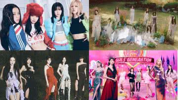 Da esquerda para direita: BLACKPINK, TWICE, Red Velvet e Girls Generation - Divulgação/YG Entertainment/JYP Entertainment/SM Entertainment