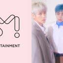 Logo da SM Entertainment e integrantes do EXO-CBX - Divulgação/SM Entertainment