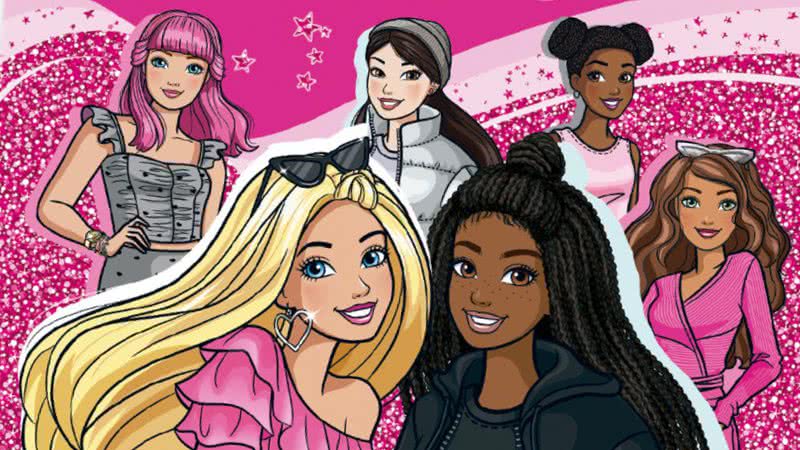 Capa do novo álbum de figurinhas da Panini estrelado pela Barbie - Divulgação/ Panini