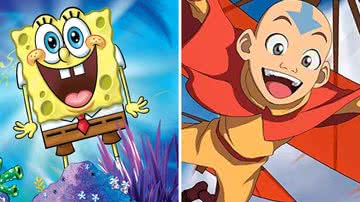 Bob Esponja e Aang - Divulgação/ Nickelodeon/ Reprodução/ Nickelodeon