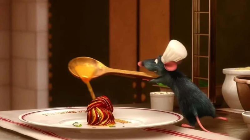 Remy fazendo um Ratatouille - Reprodução/ Pixar