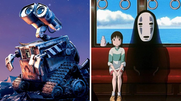 Imagem de divulgação do filme 'Wall-E' e cena de 'A Viagem de Chihiro' - Divulgação/ Pixar/ Reprodução/ Studio Ghibli