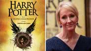Capa do livro 'Harry Potter e a Criança Amaldiçoada" e J.K Rowling - Divulgação/ Editora Rocco/ Getty Images/ Rob Stothard
