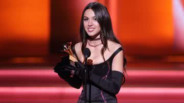 Olivia Rodrigo durante a premiação do Grammy 2022 - Getty Images