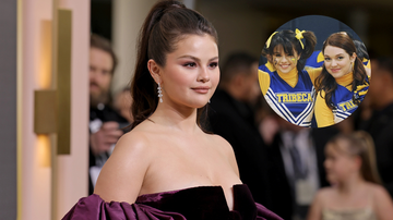Selena Gomez no tapete vermelho do Golden Globe Awards e imagem da série 'Os Feiticeiros de Waverly Place' - GettyImges/ Amy Sussman/ Reprodução/ Disney Channel