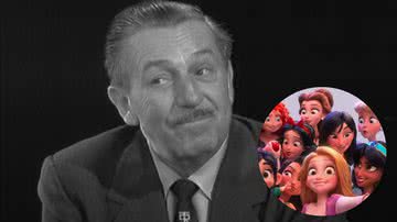Walt Disney e as princesas do estúdio - Reprodução/Youtube/BBC Archive e Reprodução/Disney