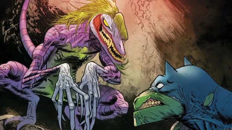 Coringa e Batman em 'Liga Jurássica' - Divulgação/ DC Comics