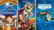 Imagens promocionais dos filmes Ratatouille (2007), Toy Story (1995) e Procurando Nemo (2003) - Divulgação/Pixar