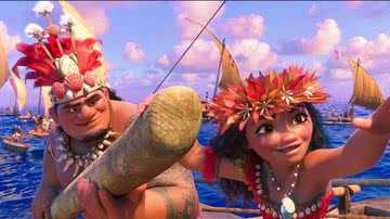 Chief Tui e Moana, de ‘Moana’ - Reprodução/Disney