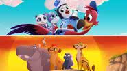 Imagens das animações "T.O.T.S: Serviço de Entrega de Filhotes" (acima) e "A Guarda do Leão" (abaixo) - Divulgação/ Disney
