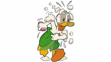 Pato Donald ao sair do banho - Reprodução/Disney