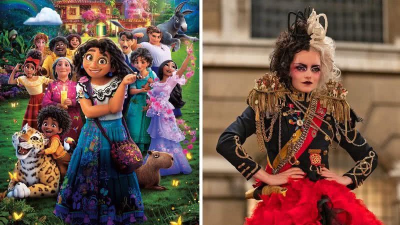 Imagens promocionais de 'Encanto' e 'Cruella' - Divulgação/Disney