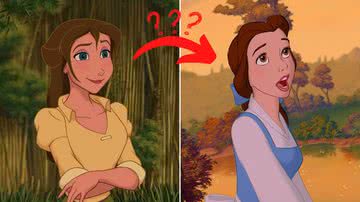 Cena das animações 'Tarzan' (1999) e 'A Bela e a Fera' (1991) - Reprodução/Disney