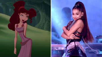 Megara, de 'Hércules', e a cantora Ariana Grande - Reprodução/Disney e Kevin Winter/Getty Images
