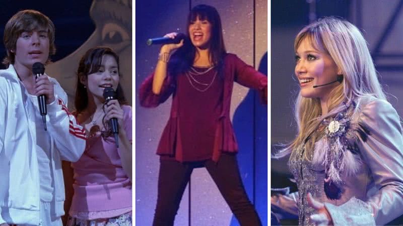 Cenas de 'High School Musical, ' Camp Rock' e 'Lizzie Mcguire - Um Sonho Popstar' - Reprodução/ Disney Channel