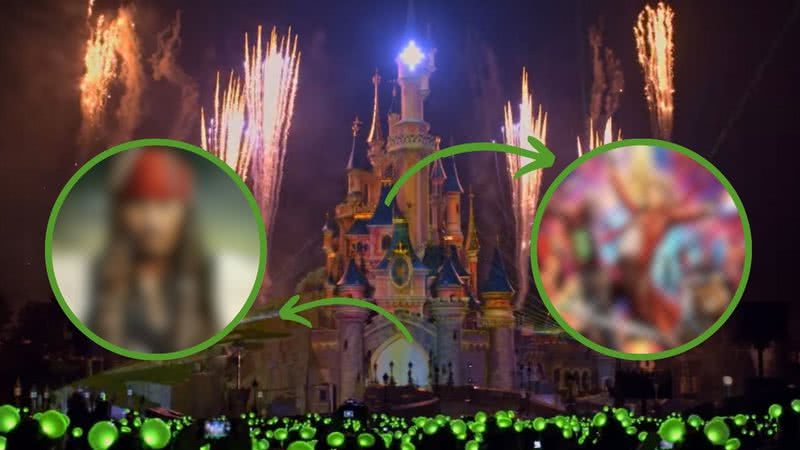 Cena do trailer de "Parques Disney: Por Trás da Diversão" e imagens promocionais das franquias Piratas do Caribe e Guardiões da Galáxia - Divulgação/Disney e Reprodução/Youtube/Disney+ Brasil