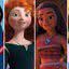 Mulan, Merida, Moana e Bela, princesas da Disney