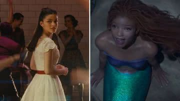 Rachel Zegler em 'Amor, Sublime Amor' e Halle Bailey como Ariel em trailer de 'A Pequena Sereia' - Reprodução/ 20th Century Studios/ Disney