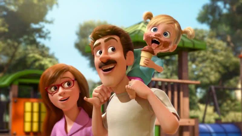 Brincadeira de Riley e seus pais em cena de "Divertidamente" - Reprodução/ Disney