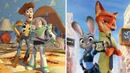 Imagens promocionais de Toy Story e Zootopia - Divulgação/Pixar