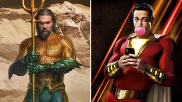 A esquerda, imagem de 'Aquaman'; A direita, imagem promocional de Shazam! - Reprodução/Warner Bros. Pictures