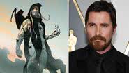 Gorr, o Carniceiro dos Deuses e Christian Bale na 88ª edição do Oscar no Hollywood & Highland Center - Divulgação/ Marvel Comics/ Getty Images