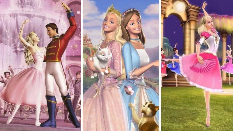 Barbie em O Quebra-Nozes, A Princesa e a Plebeia e Doze Princesas Bailarinas - Divulgação/Mainframe Entertainment/Mattel Entertainment