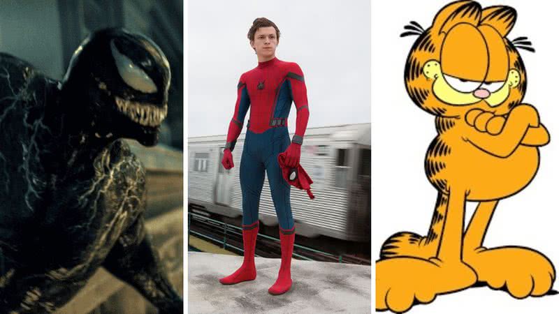 Venom, Homem-Aranha e Garfield, alguns dos próximos lançamentos da Sony - Reprodução/ Sony/ Jim Davis