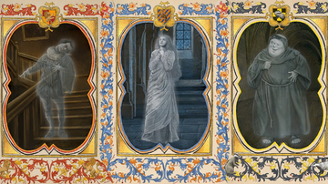 Ilustração de Nicke-Quase-Sem-Cabeça, Dama Cinzenta e Frei Gorducho, alguns dos fantasmas de Hogwarts - Divulgação/ Wizarding World