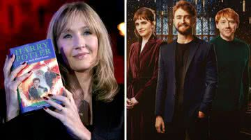 J.K. Rowling e imagem promocional do especial 'Harry Potter: De Volta a Hogwarts' - Getty Images/Divulgação/HBO Max