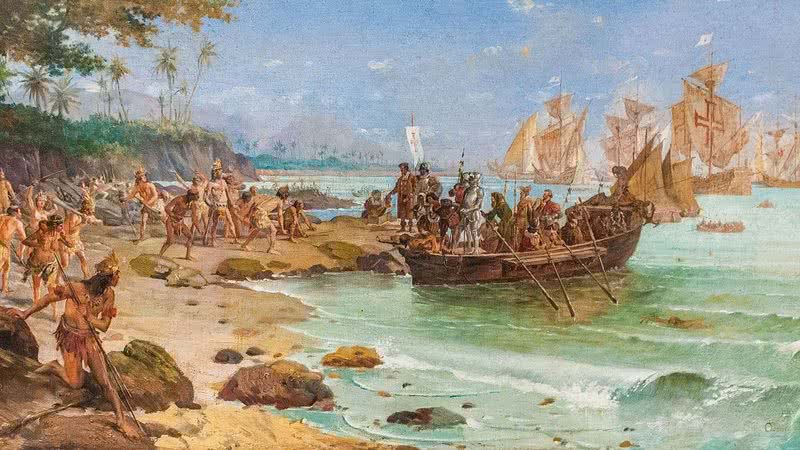 Quadro Desembarque de Pedro Álvares Cabral em Porto Seguro, de Oscar Pereira da Silva - Wikimedia Commons