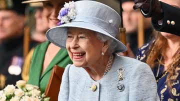 Rainha Elizabeth II durante a tradicional Cerimônia das Chaves em Holyroodhouse em 27 de junho de 2022 em Edimburgo, Escócia. - Getty Images