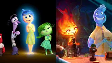 Cenas de 'Divertida Mente' e 'Elementos' - Divulgação/Pixar