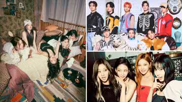 Membros do (G)I-DLE, aespa e Stray Kids - Divulgação/SM Entertainment/JYP Entertainment/ Cube Entertainment