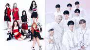 Integrantes dos grupos de k-pop BABYMONSTER e ZEROBASEONE - Divulgação/YG Entertainment/WAKEONE Entertainment