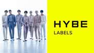 Imagem promocional do BTS para o álbum 'Proof' e logo da HYBE Labels - Divulgação/BigHit Music/HYBE Labels