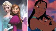 A esquerda, imagem promocional de “Frozen: Uma aventura congelante”; a direita, cena de “Lilo e Stitch” - Divulgação/ Disney